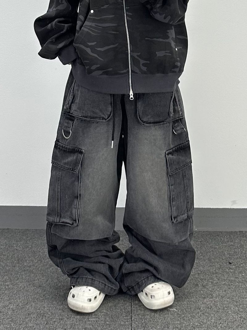 Dリングロングデニムパンツ