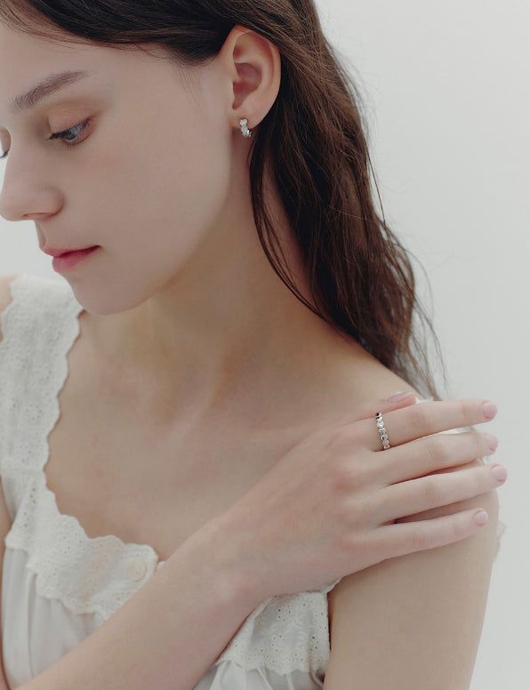 26SS★ [Premium Plating] Essence AB(W) Heart Bubble Ring