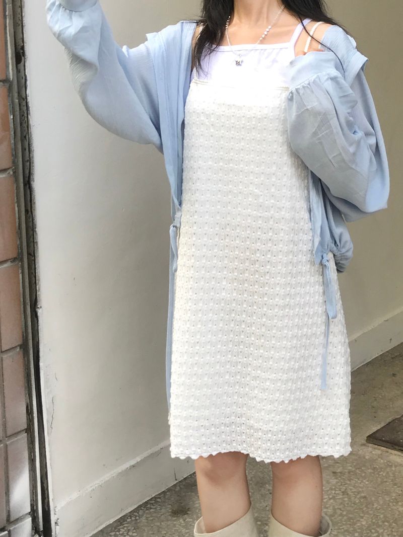 Layered Punching Mini Dress