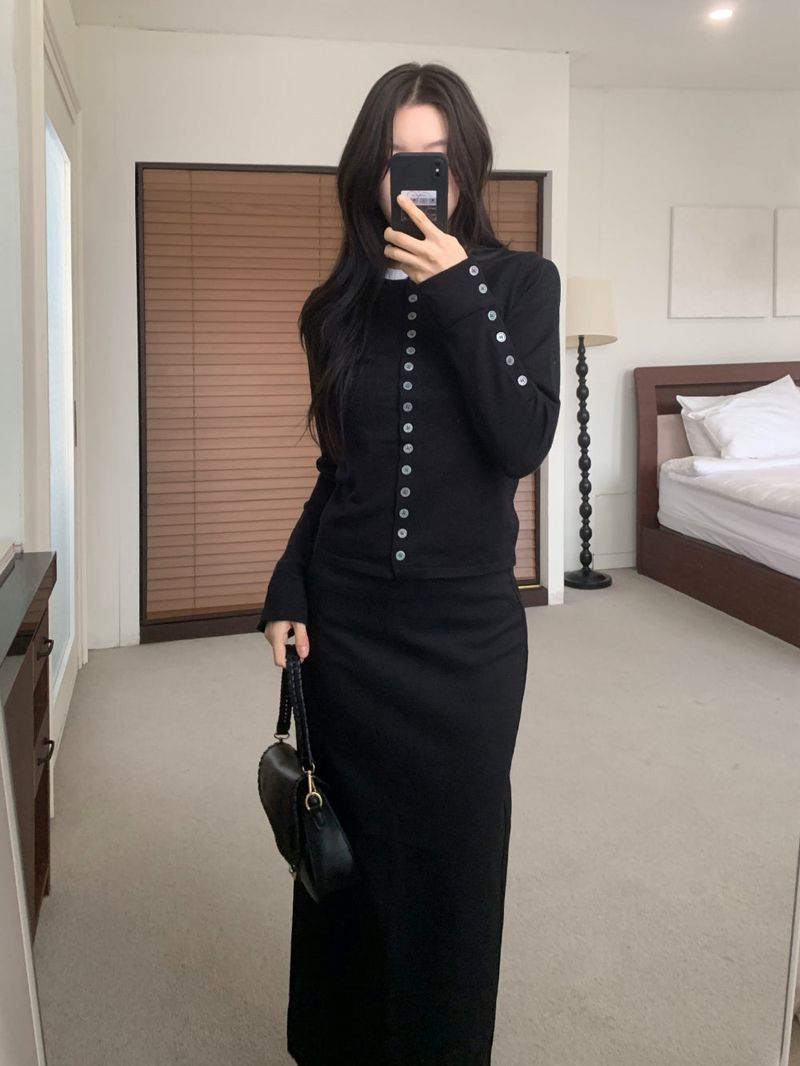 スレートバックスリットロングマキシスカート