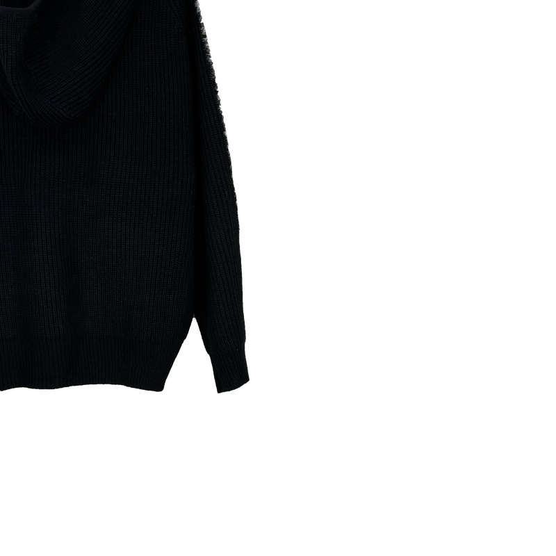 hairy line knit zip-up