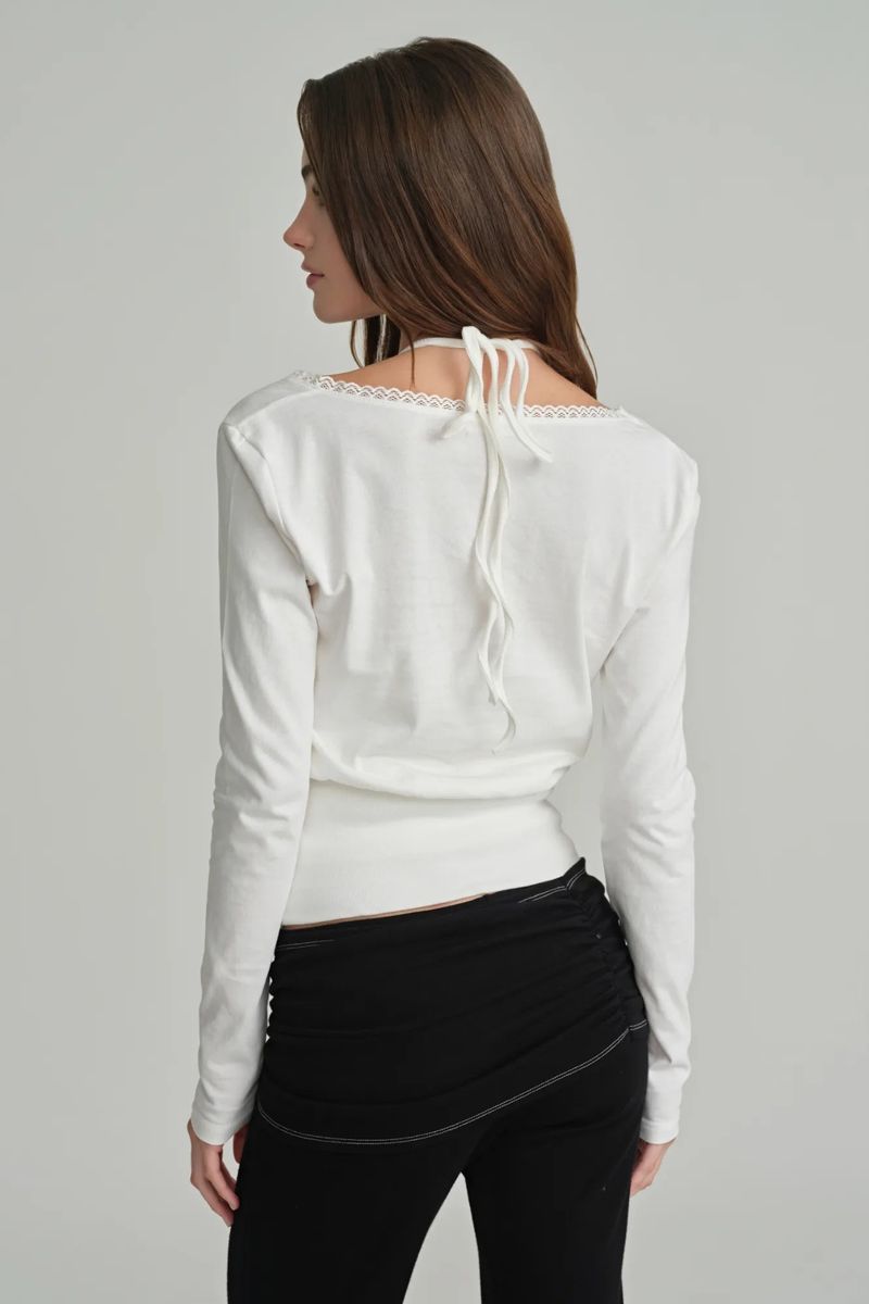 Hazel eyelet top, White