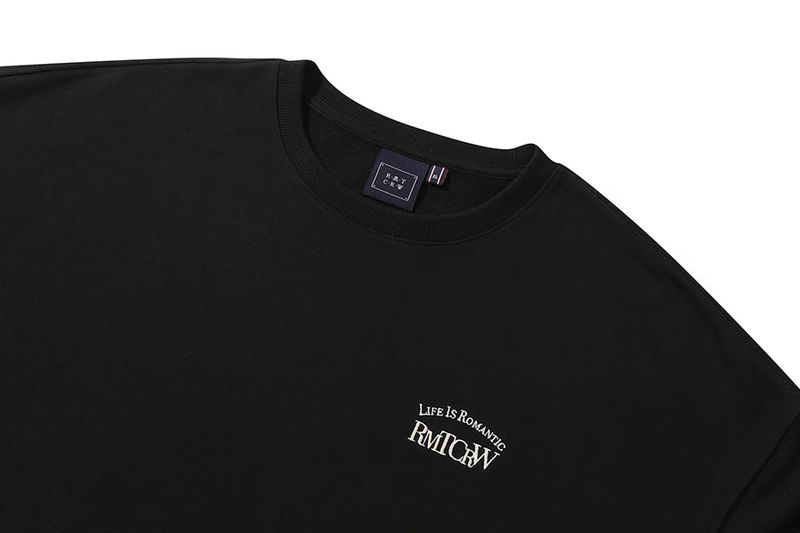 FLOWER RIBBON SWEAT SHIRT_BLACK