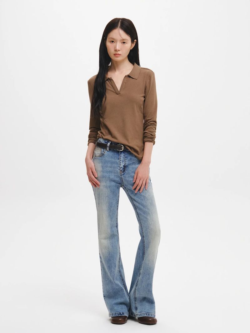 BOOTCUT WASHING DENIM PANTS