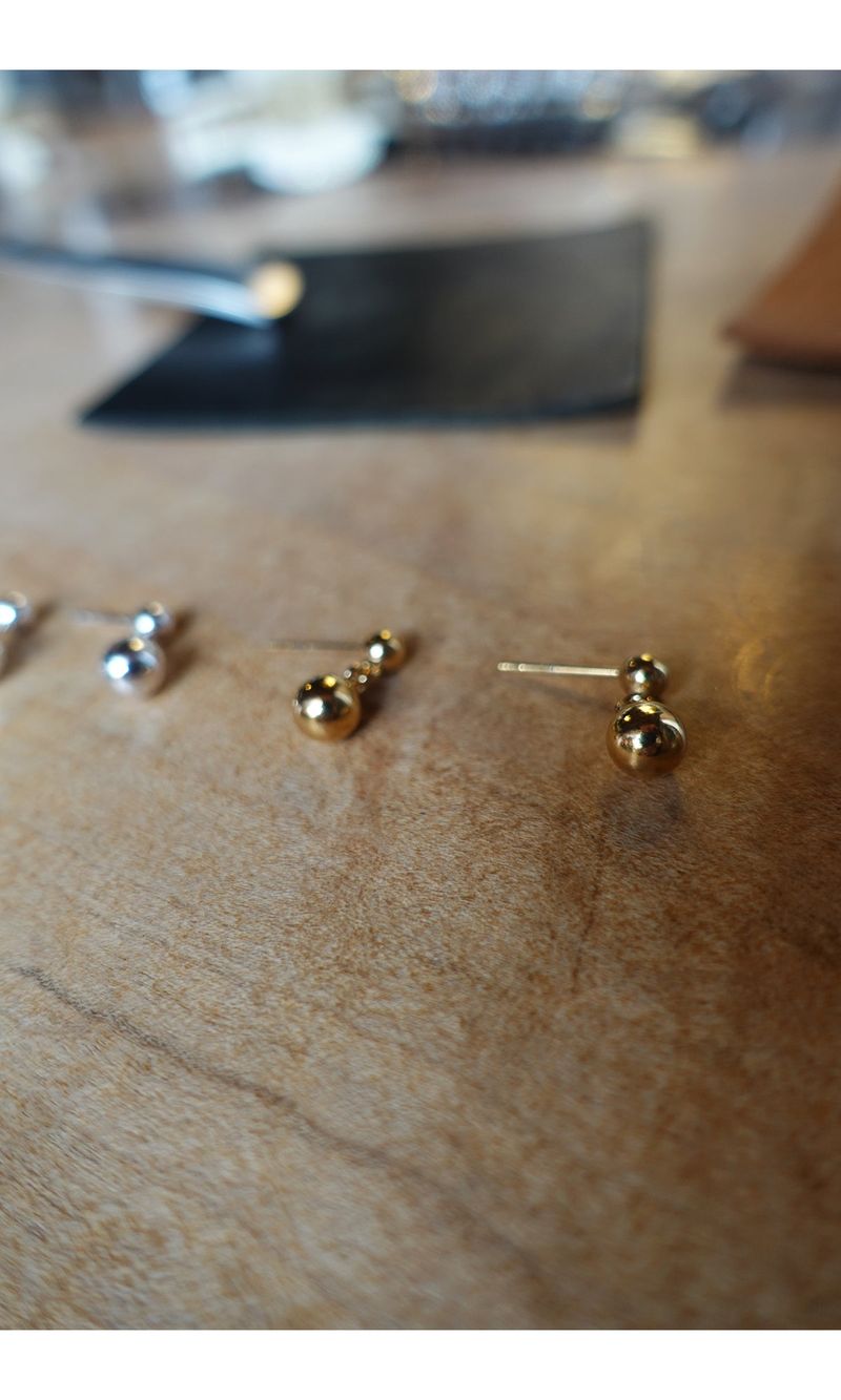 silver Ball Ball drop earrings (silver925)
