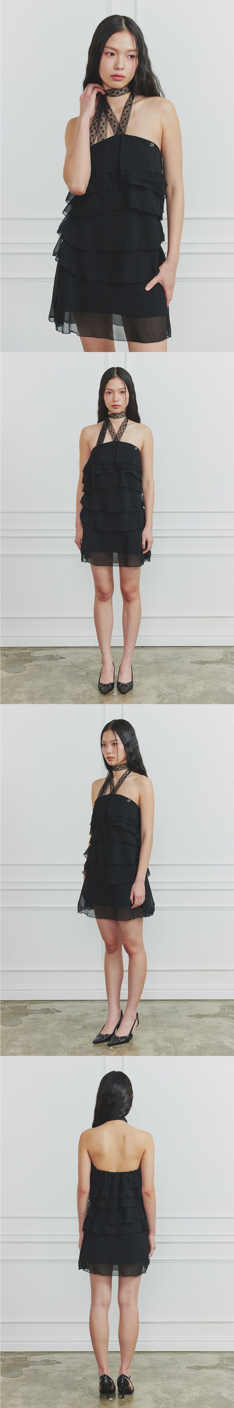MAGNOLIA HALTER DRESS black