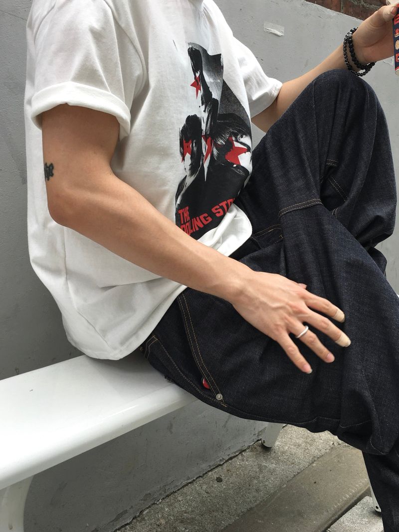 Jeff One Pleat Raw Wide Denim Pants