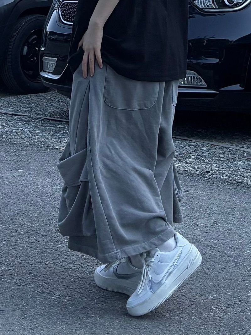 drape pocket bermuda pants