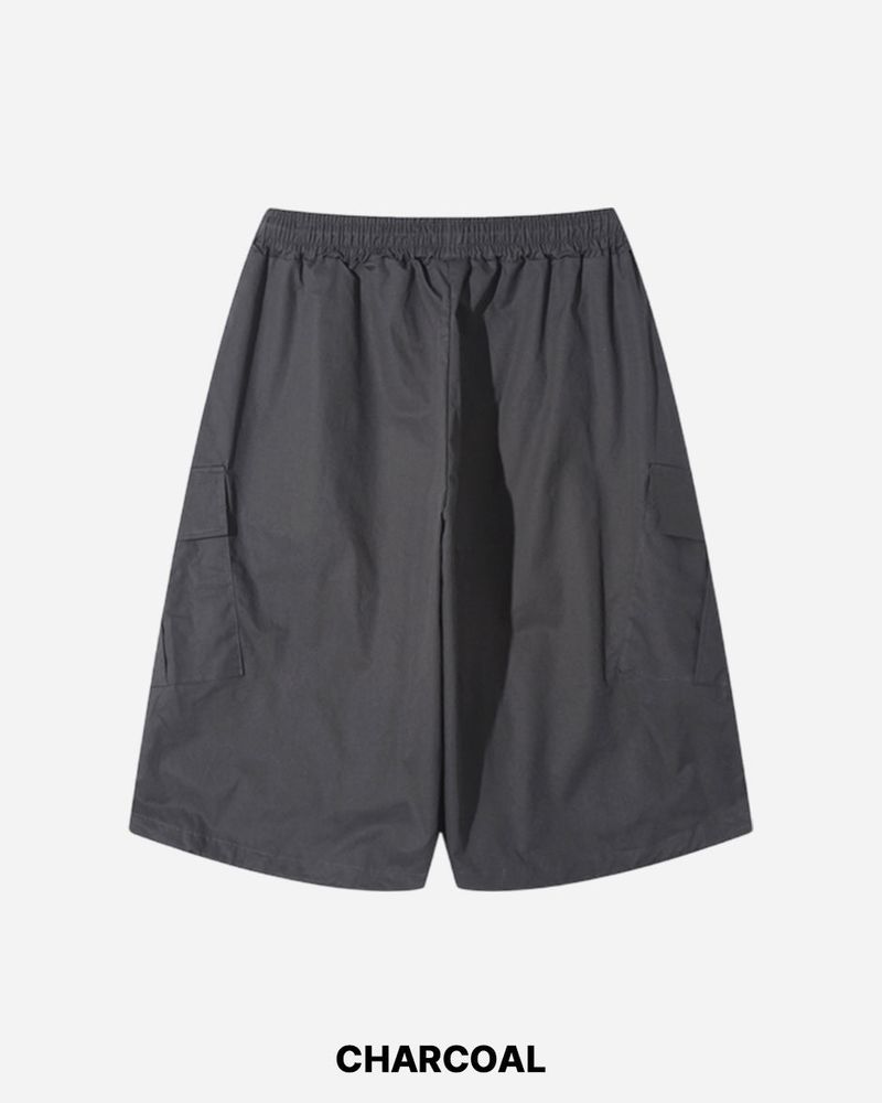Solid Cargo Bermuda Pants