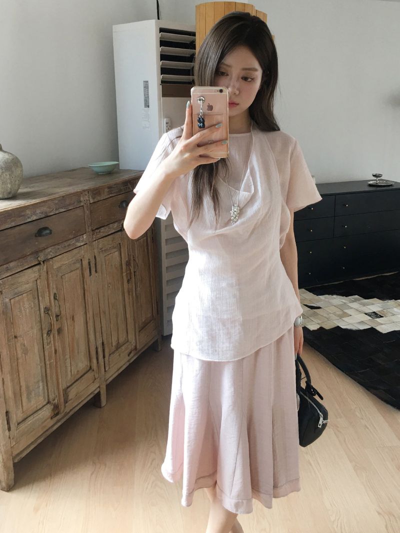 Aqua flare midi skirt
