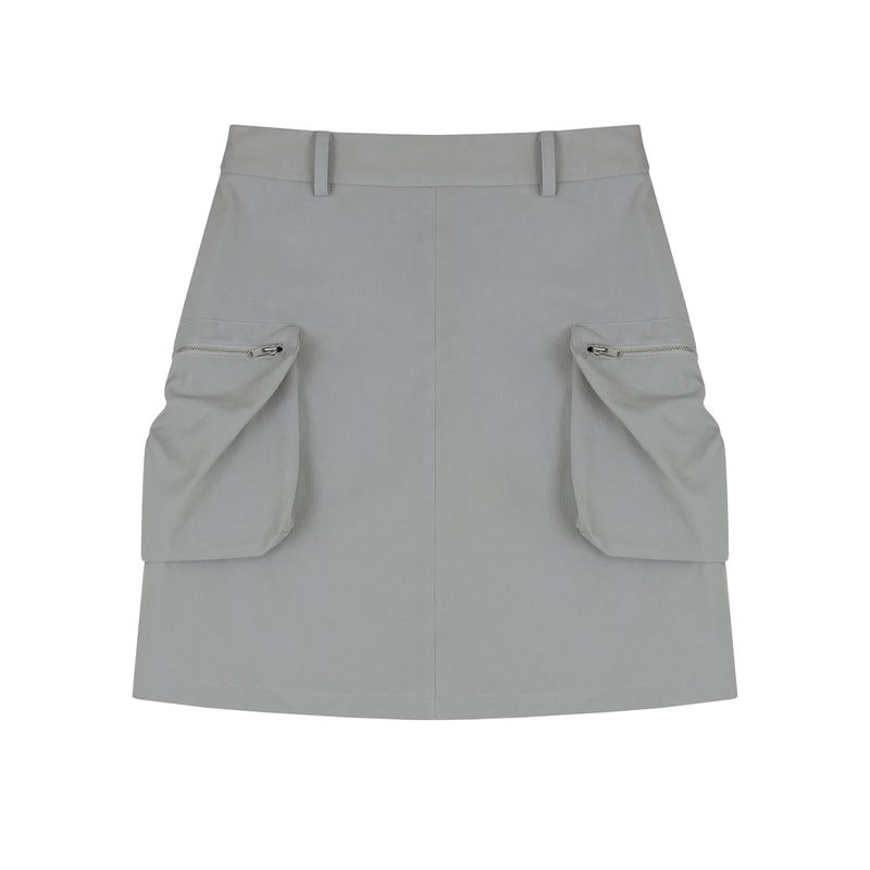 Bun Pocket Mini Skirt Grey
