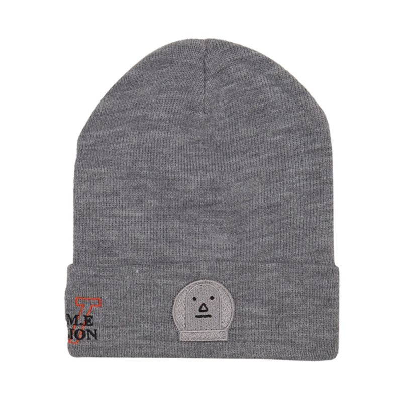 リブニットビーニー[UNISEX] RIBBED-KNIT BEANIE (Grey)