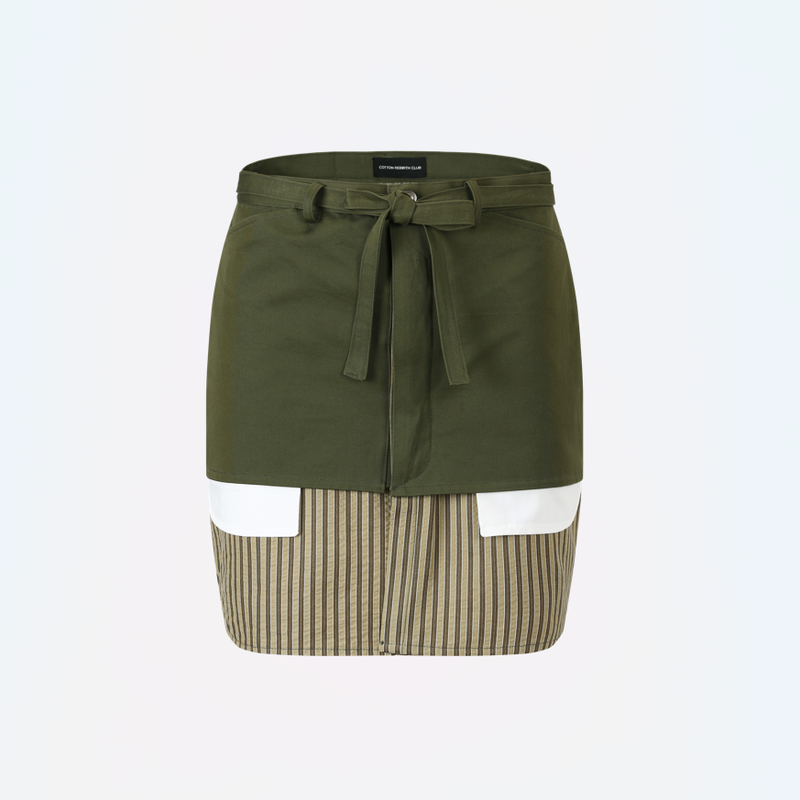 Striped colored skirt (Khaki)