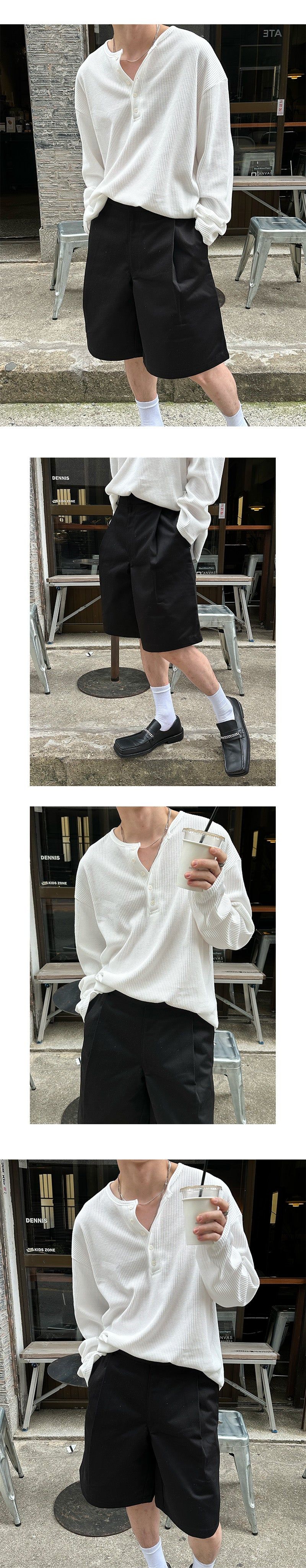 [S/S] Label bermuda cotton pants(4color)