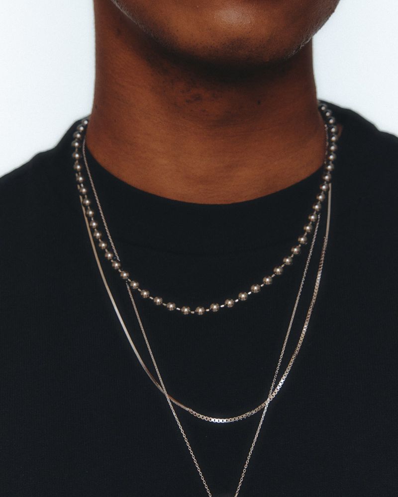 Square Snake & Box Chain Necklace