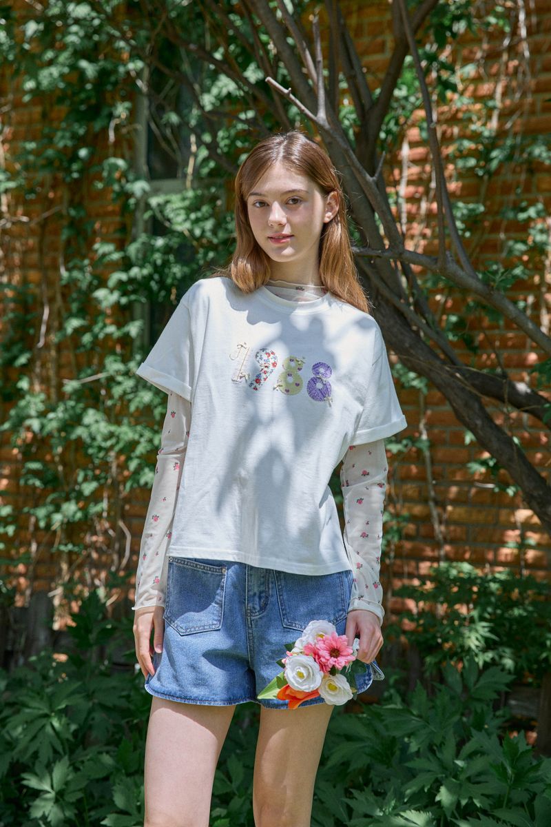 PINK PINEAPPLE（ピンクパイナップル）の「VINTAGE APPLIQUE TS（Tops）」