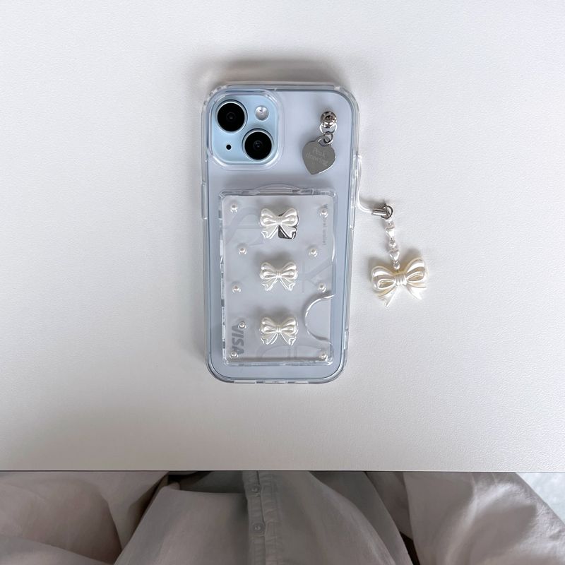 Peakdrawing（ピークドロウィン）の「[Magsafe ver.] ミニラブリーリボンカードスロット　ジェリーハードケースセット（ハートペンダント）（スマホグッズ/小物）」