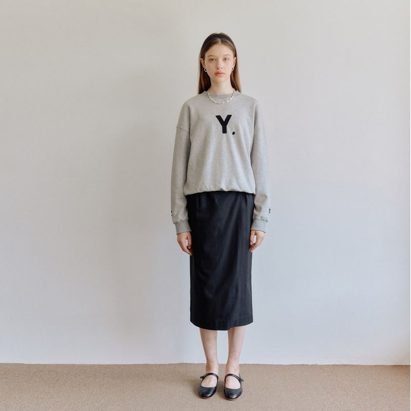 コットンラップスカート / COTTON WRAP SKIRT_BLACK