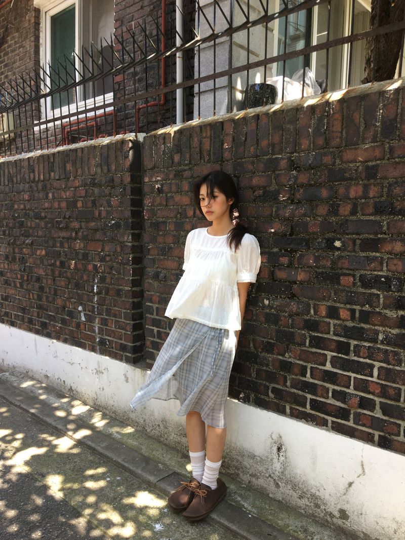 DUGGY（ダギー）の「Tulle check chiffon skirt (1color)（Skirts）」