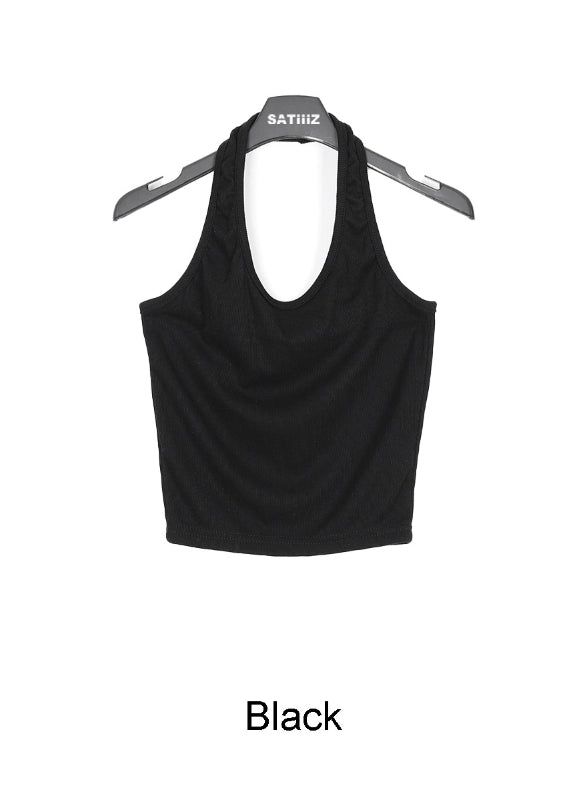 By ribbed halter sleeveless