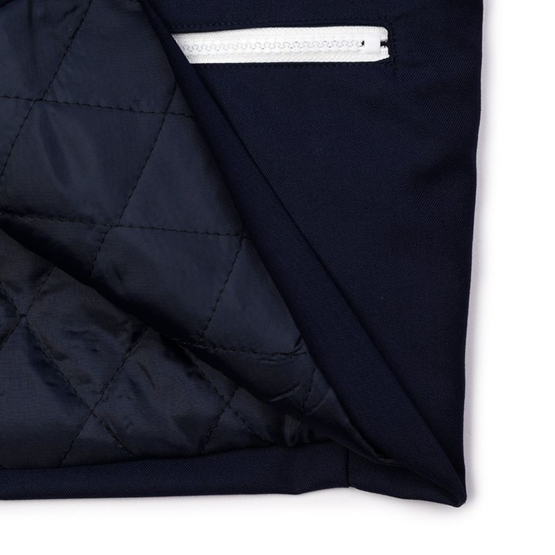 [UNISEX] Satin-Trimmed Padded Racing Jacket (Navy)