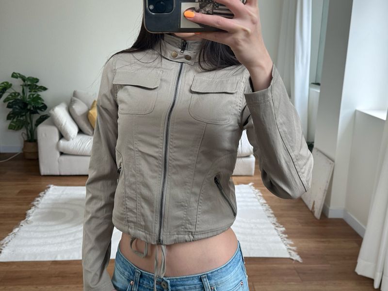 y2k slim zip jacket