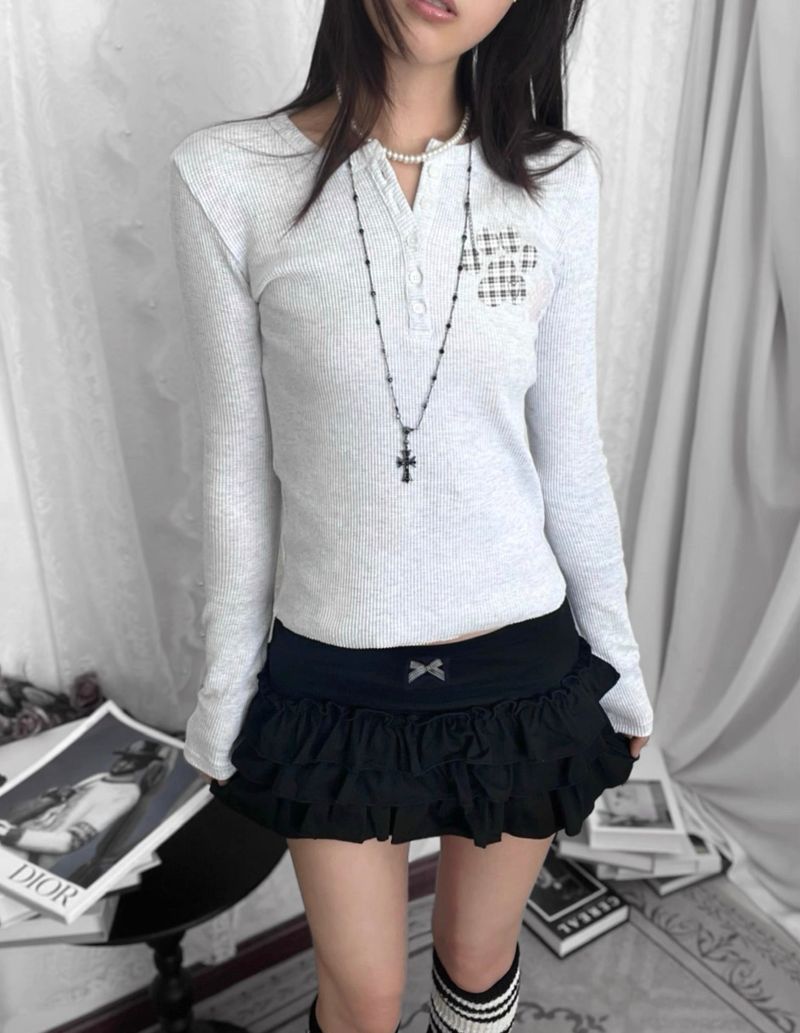 Black Bow Tiered Skirt