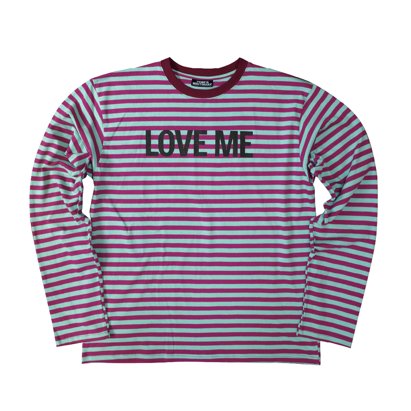 TOM'S BIRTHDAY（トムズバースデー）の「LOVE ME Stripe Long T-shirt Sullivan（Tops）」