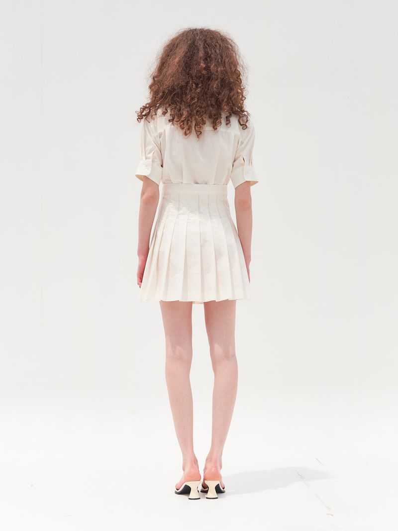 PLEATS DETAIL WRAP ONEPIECE_CREAM