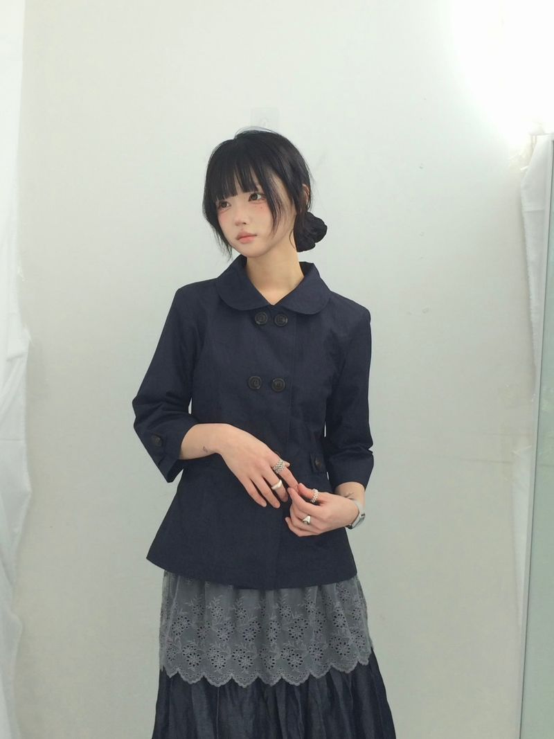 Diagonal Layer Shirring Long Skirt