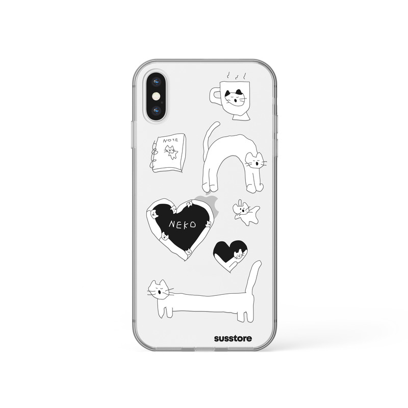 susstore(ソスストア)の「Black Rubbish Cats phone case(Smartphone Accessories)」