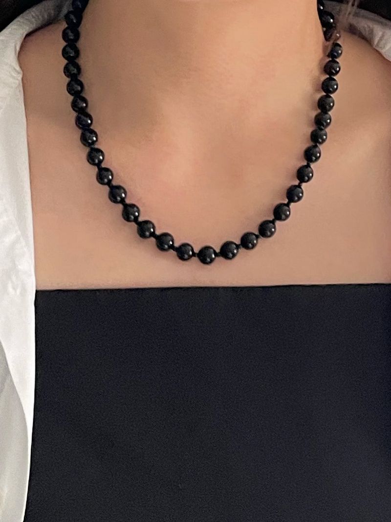 [Silver925] oar Classic 8mm Onyx Necklace [45cm]