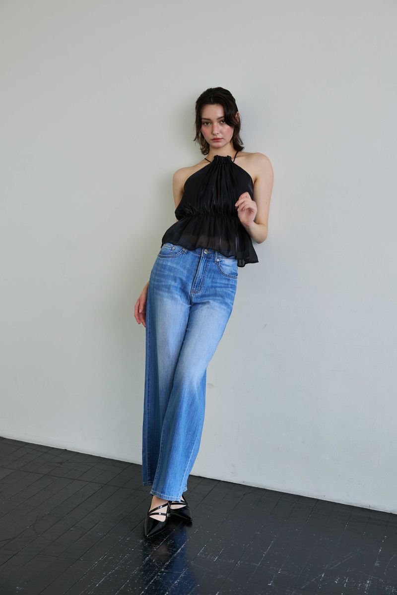 AZURE WIDE DENIM PANTS / BLUE