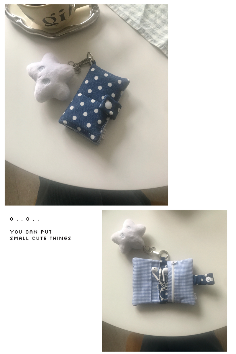 comfy wallet - dot denim