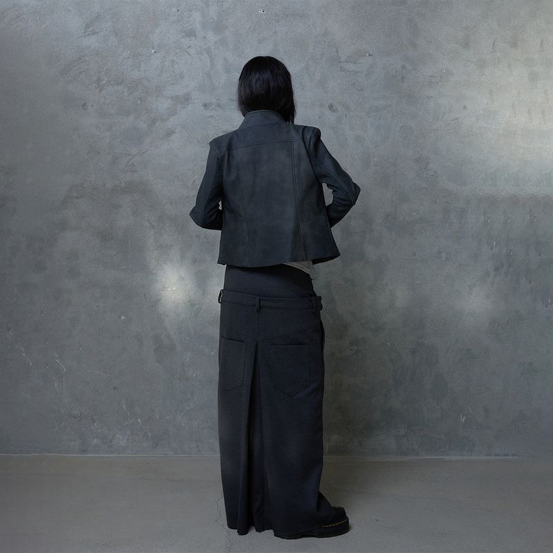DOUBLE WAIST MAXI SKIRT