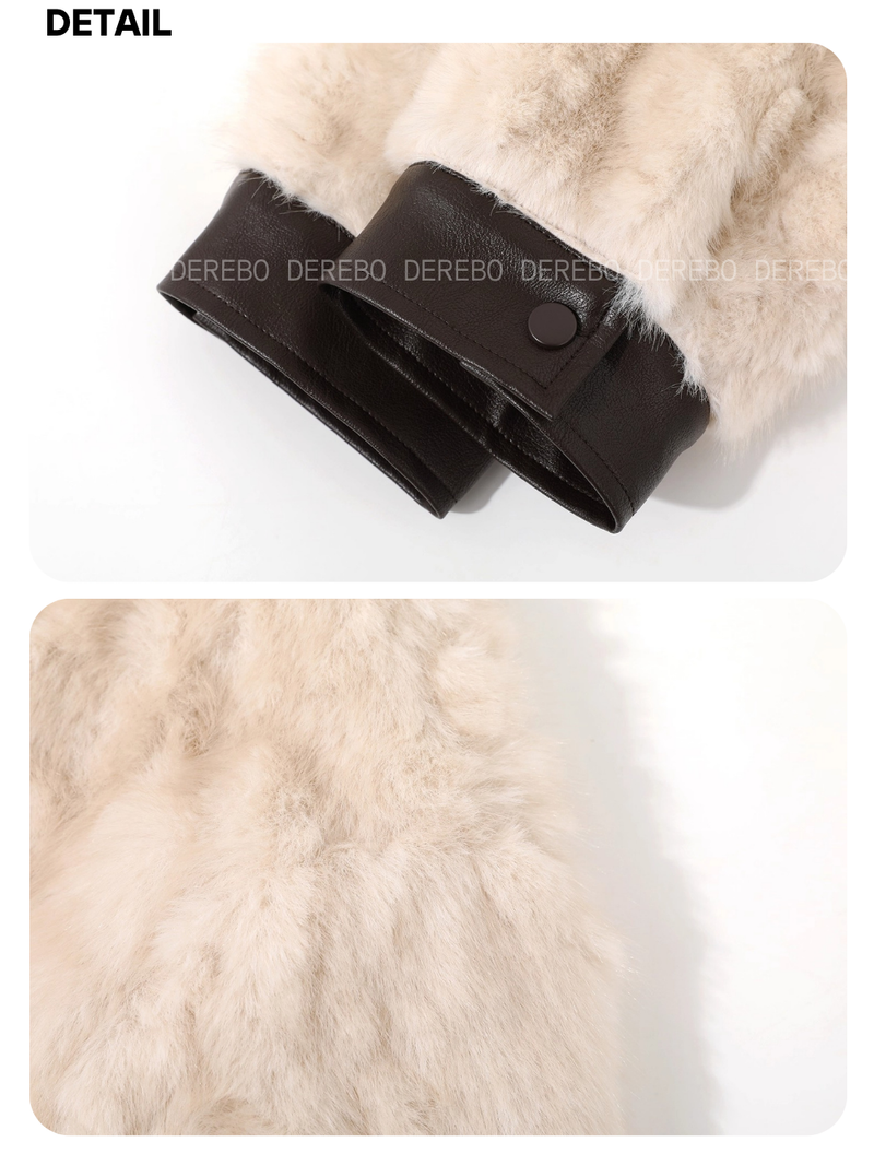 Mood-shirring leather jacket