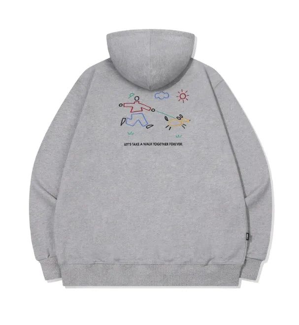 26FW★ Line Work Embroidered Hood Zip-Up