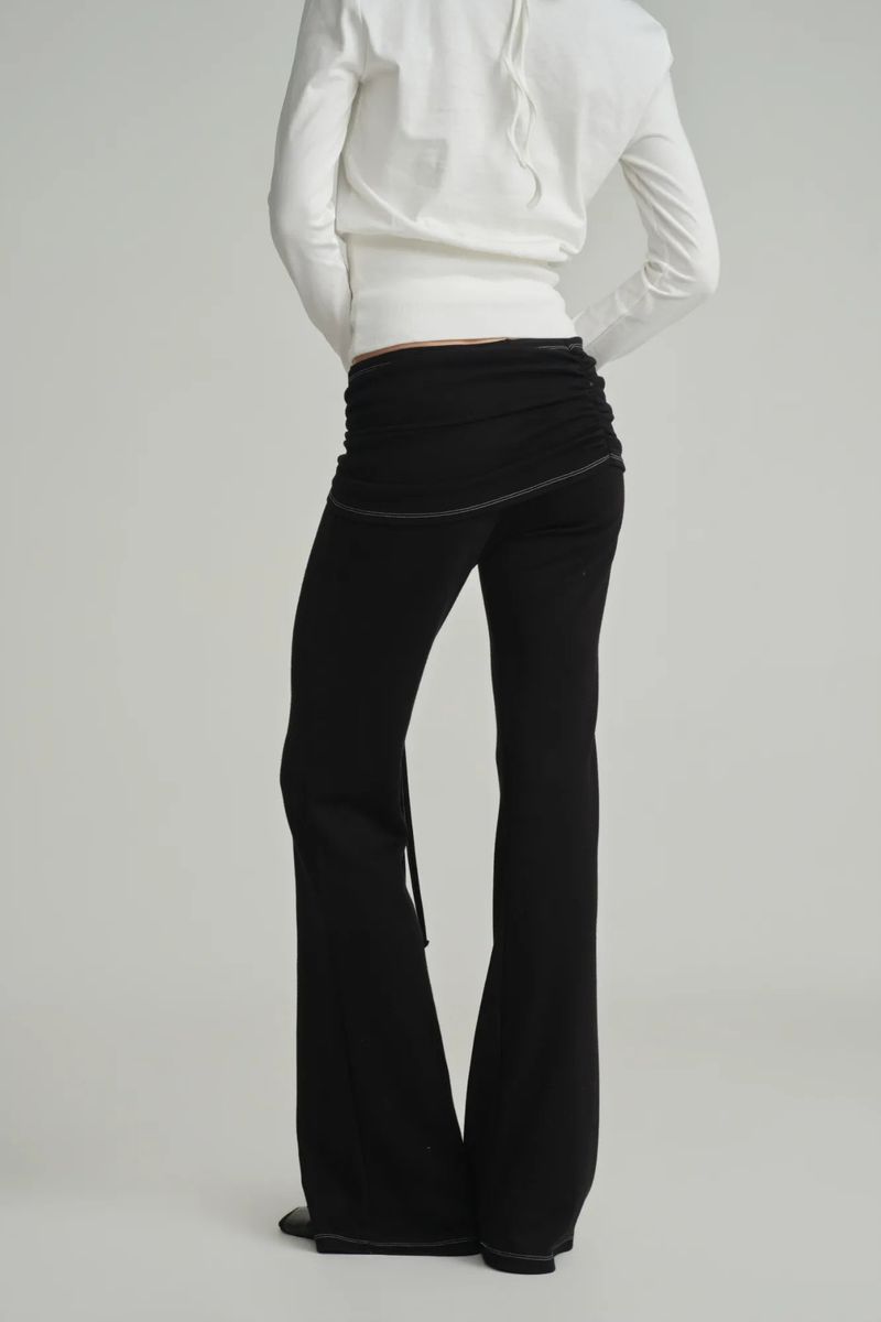 Ballet studio flare line pants, Black