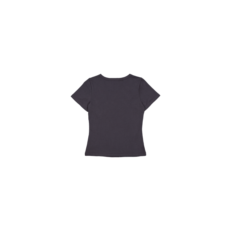 [UPDRAFT]PRINT COTTON CROP T-SHIRT GREY