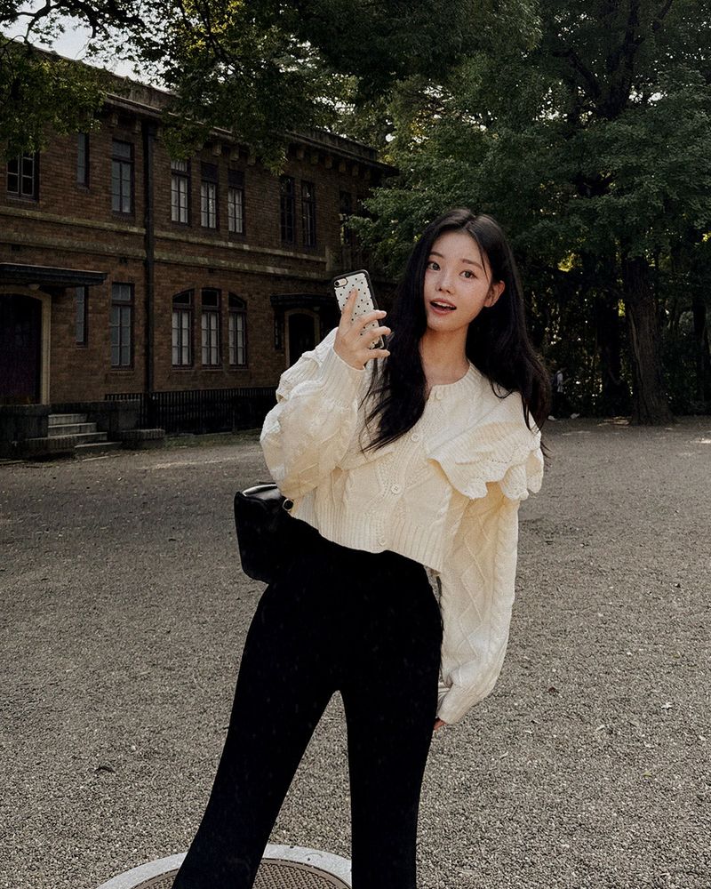Savel frill cropped cardigan