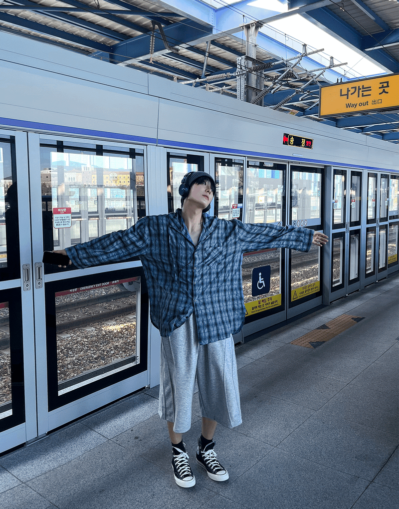 Aaron Linen Checke Hooded Shirt