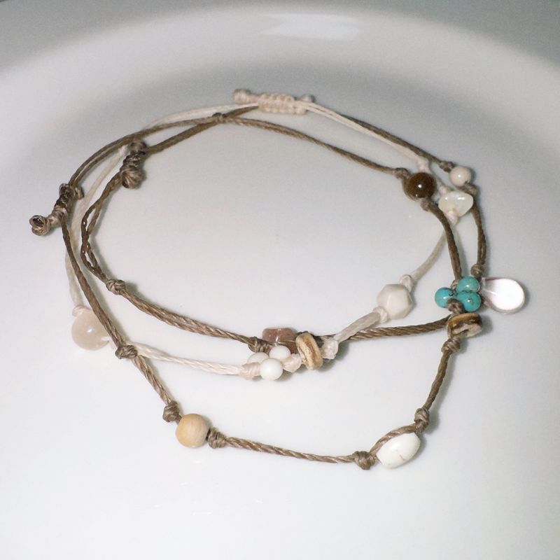 drop cat's eye knot bracelet (brown)