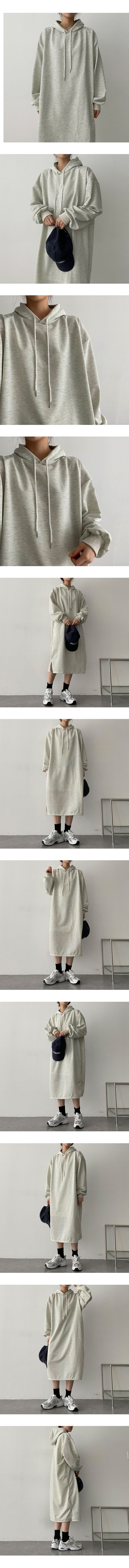 Bottom slit hooded dress