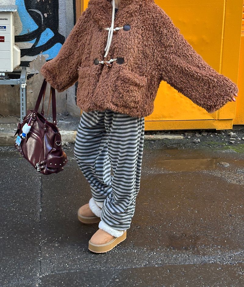 Button Stripe Jogger & Wide Pants