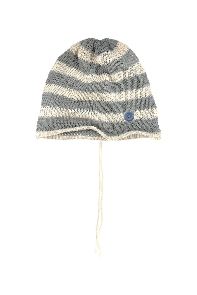 ST button beanie black sesame