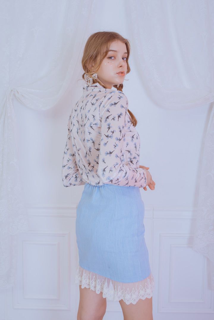 tie neck blouse