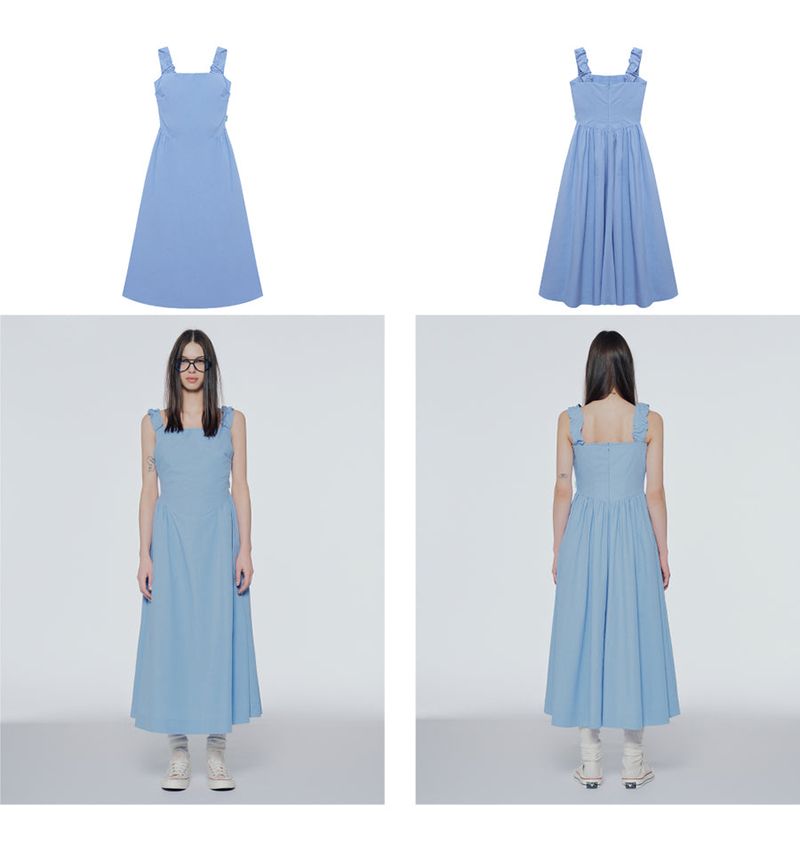 Off-the-shoulder shirred long dress