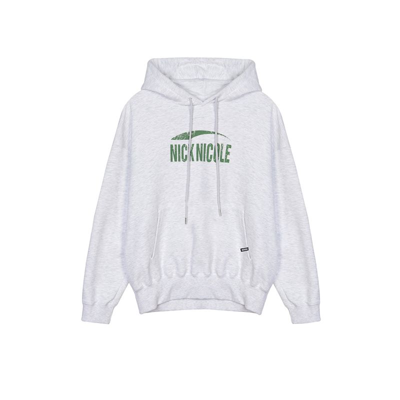 NICOLE VINTAGE CRACK LOGO HOODY_MELANGE GREEN
