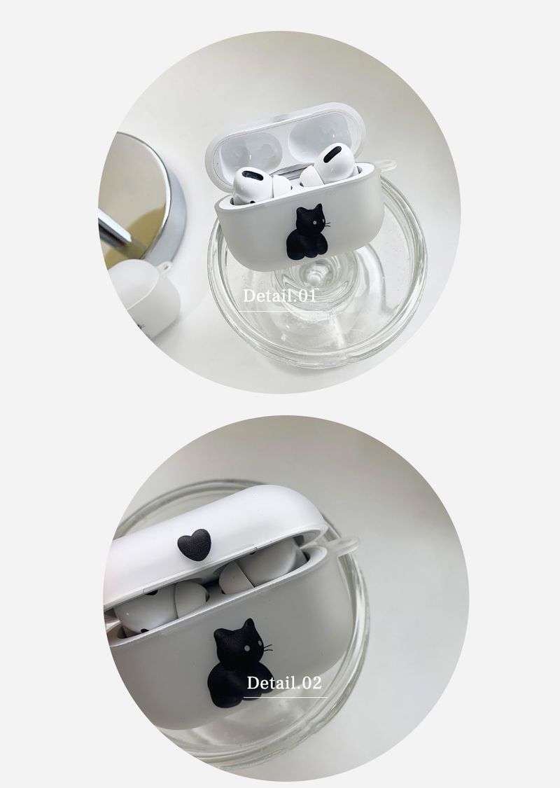 Heart cat AirPods Case_matt