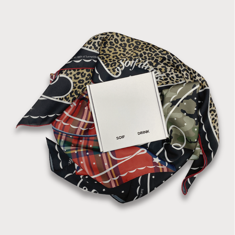  TARTAN & NAVY "VERY DEMURE" SCARF